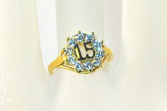 Anillo de Oro 14K - Aniversario de Quinceañera**